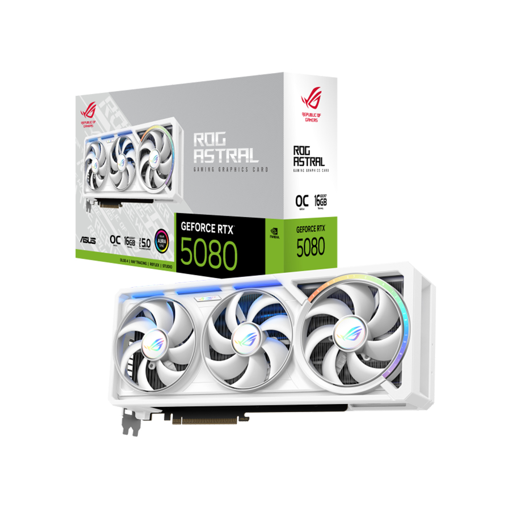 VGA Asus ROG Astral GeForce RTX 5080 WHITE OC Edition 16GB GDDR7