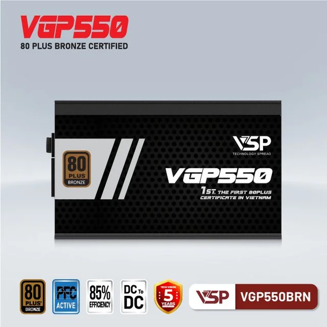 Bộ Nguồn Máy Tính VSP VGP550BRN (550W / 80 Plus Bronze / Full Range / DC to DC) - Ảnh 4