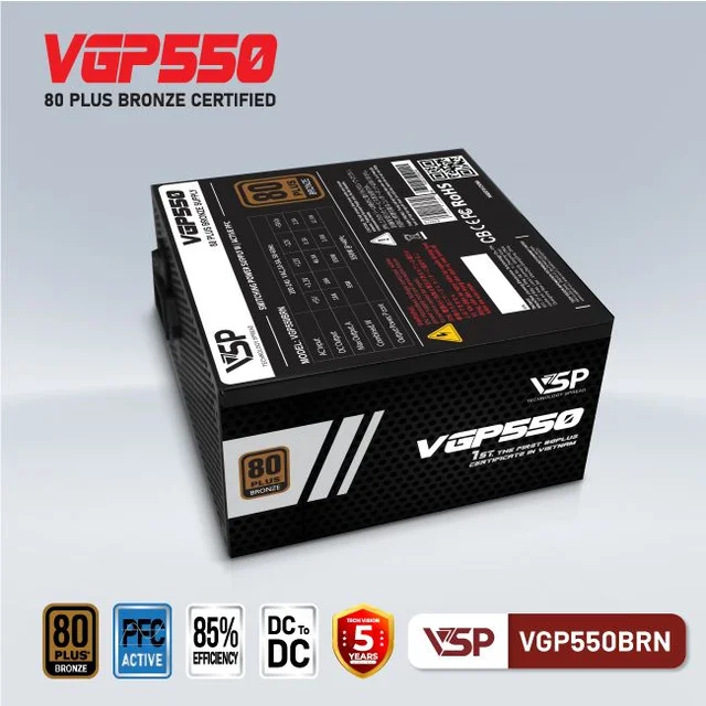 Bộ Nguồn Máy Tính VSP VGP550BRN (550W / 80 Plus Bronze / Full Range / DC to DC) - Ảnh 3