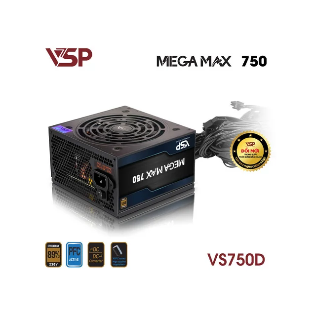 Bộ Nguồn Máy Tính VSP MEGAMAX VS750D (750W / Cybenetics Silver / Active PFC / DC to DC) - Ảnh 3