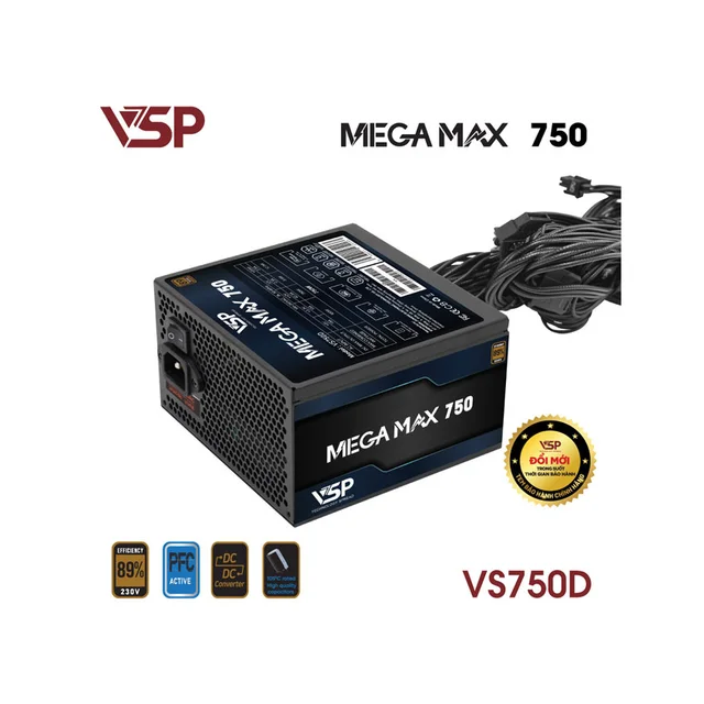 Bộ Nguồn Máy Tính VSP MEGAMAX VS750D (750W / Cybenetics Silver / Active PFC / DC to DC) - Ảnh 2