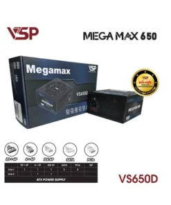 Bộ Nguồn Máy Tính VSP MEGAMAX VS650D (650W / Cybenetics Silver / Active PFC / DC to DC)