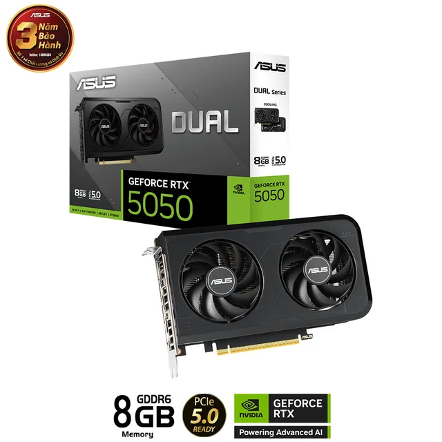 Card đồ họa Asus Dual GeForce RTX 5050 8GB (GDDR6/ 128 bit)