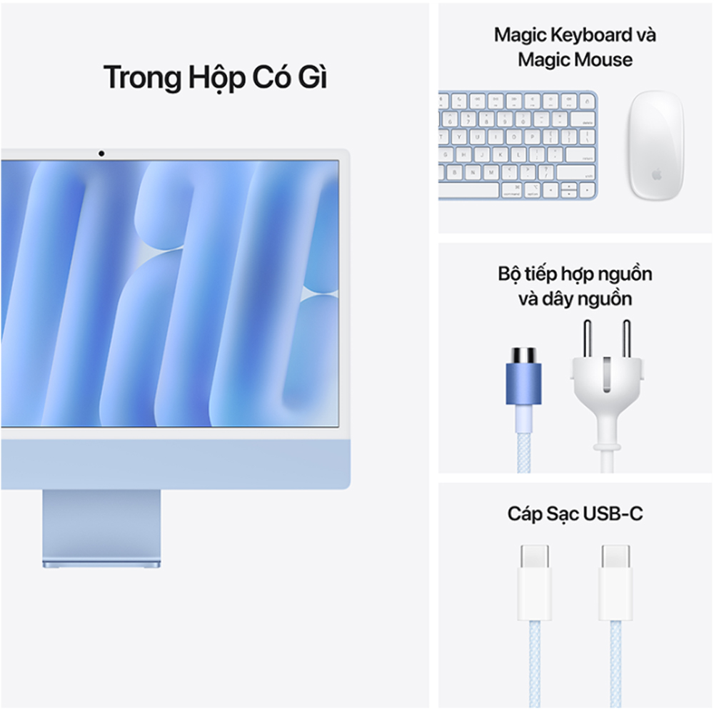 Máy tính AIO Apple IMAC M4 (10 Core CPU/ 10 core GPU/ 16GB/ 256GB SSD/ 24inch/ Blue) - Ảnh 2