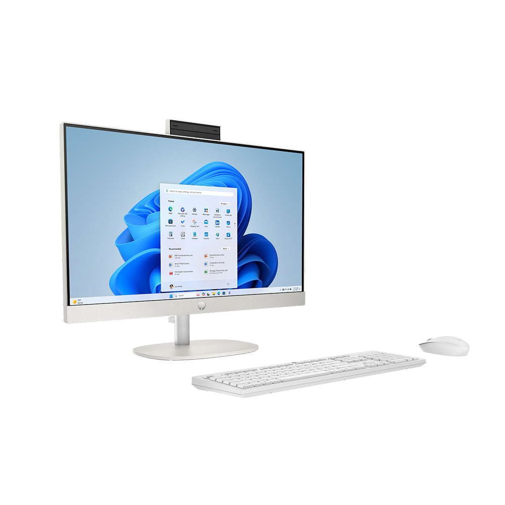 Máy tính để bàn HP All-in-One Desktop AI 24-cr2013d C20CWPA (Intel Core Ultra 5 225U | 16GB | 512GB | Intel UHD | 23.8 inch FHD IPS | Win 11 | Trắng) - Ảnh 3