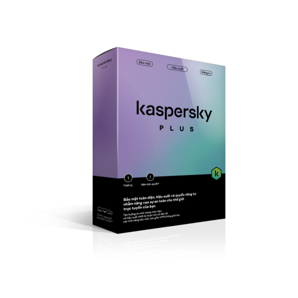 Phần mềm Diệt Virus Kaspersky Plus 1U (1 thiết bị/ 12 tháng)
