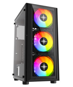 Vỏ case KENOO ESPORT K300 - 3F - Đen (ATX/Mid Tower/3 Quạt)