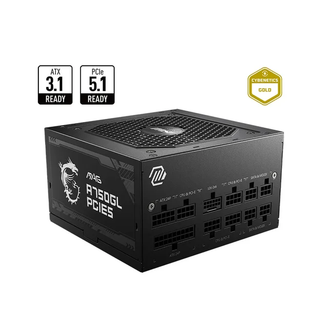 Nguồn máy tính MSI MAG A750GL PCIe5 (750W/ 80 Plus Gold/ Full-Modular/ Đen/ ATX)