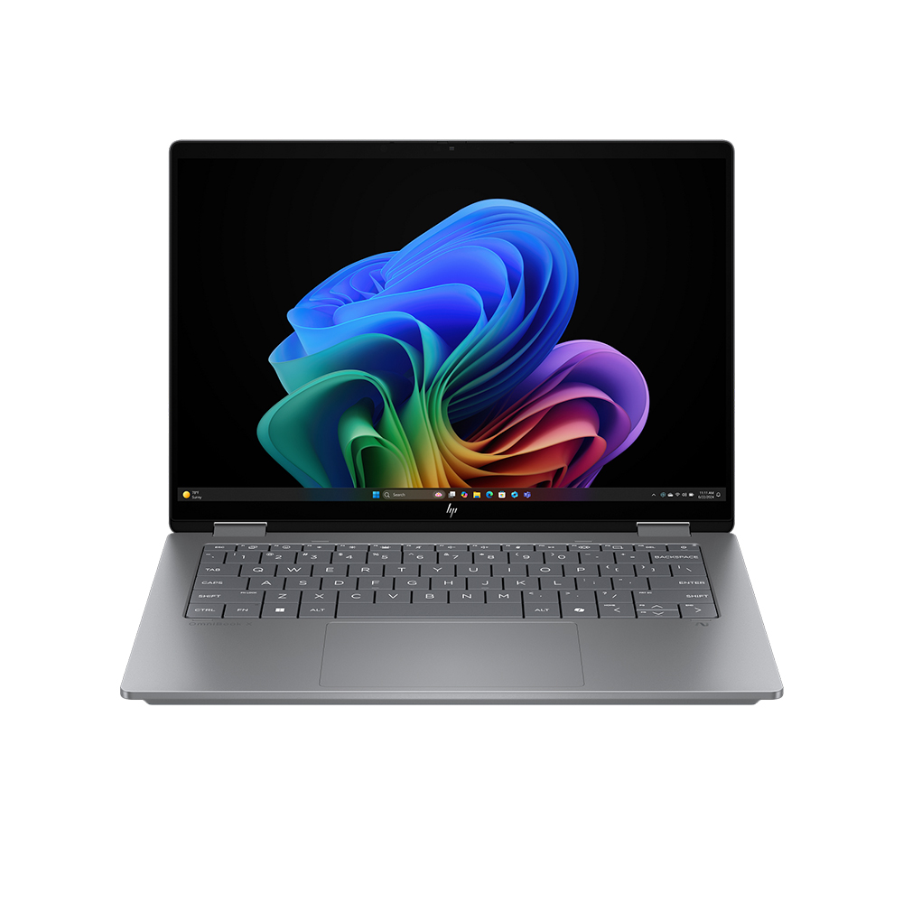 Laptop HP OmniBook X Flip 14-fk0082AU BZ7N8PA (AMD Ryzen™ AI 7 350 | AMD Radeon | 14 inch 2K Cảm ứng | 32GB | 1TB | Win 11 | Office | Bạc)