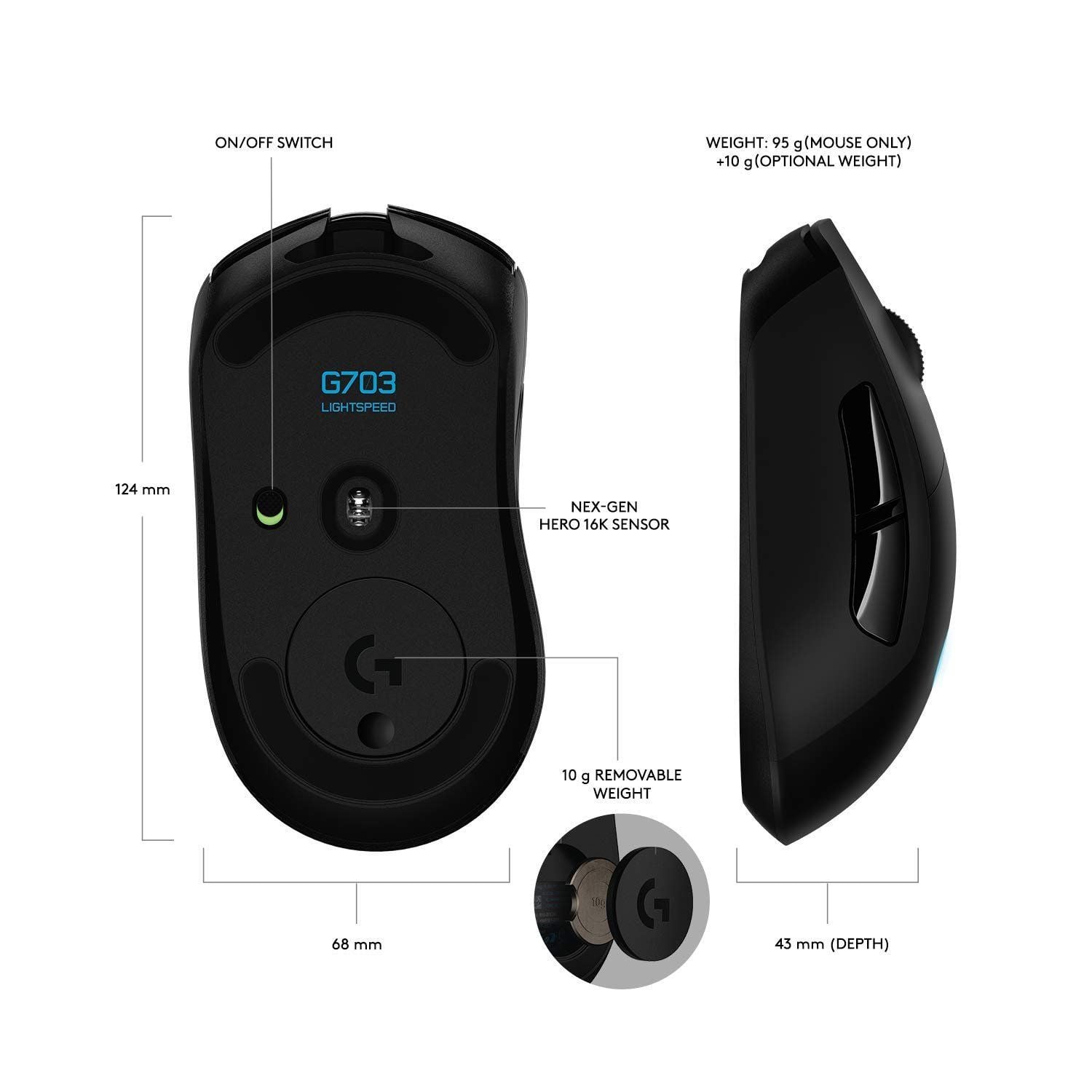 Chuột Logitech G703 HERO Wireless - Ảnh 3