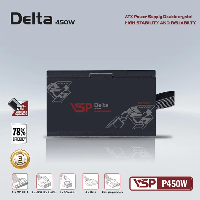 Nguồn máy tính VSP DELTA P450W - Ảnh 3