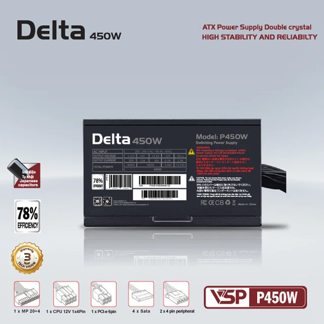Nguồn máy tính VSP DELTA P450W - Ảnh 2