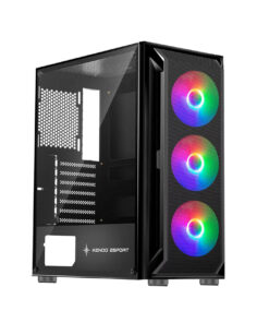 Vỏ case KENOO ESPORT AF302-3F Black (Mid Tower / Màu Đen )