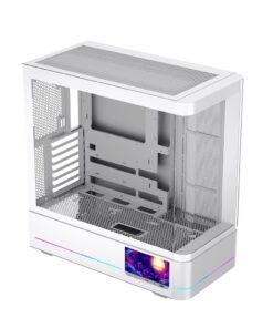Thùng máy Case Leopard AC-02 | Trắng, kính cong, LCD