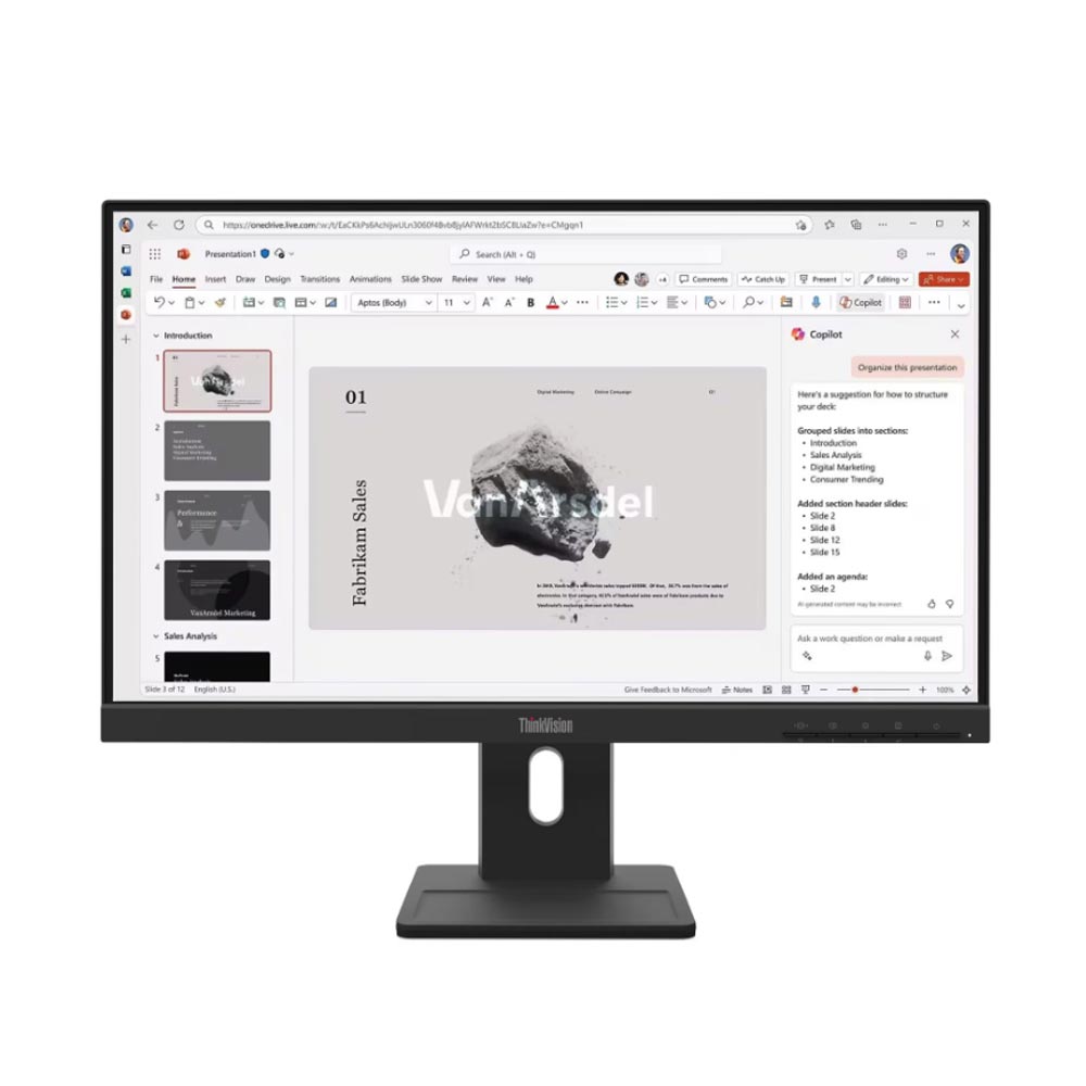 Màn hình Lenovo ThinkVision E22-40 64C9MAR6VN (21.5Inch/ Full HD/ 4ms/ 100HZ/ 250cd/m2/ IPS/ Loa) - Ảnh 3