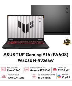 Laptop ASUS TUF Gaming A16 FA608UM-RV266W (AMD Ryzen 7 260 | 16GB | 512GB | RTX 5060 8GB | 16 inch FHD+ 165Hz | Win 11 | Xám)
