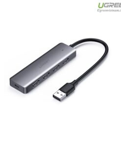 Bộ chia Hub USB 3.0 sang 4 cổng màu xám Ugreen (50985)
