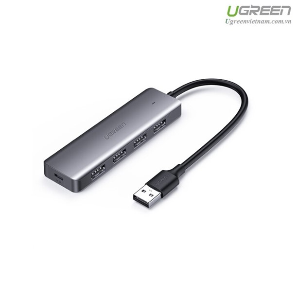 Bộ chia Hub USB 3.0 sang 4 cổng màu xám Ugreen (50985)