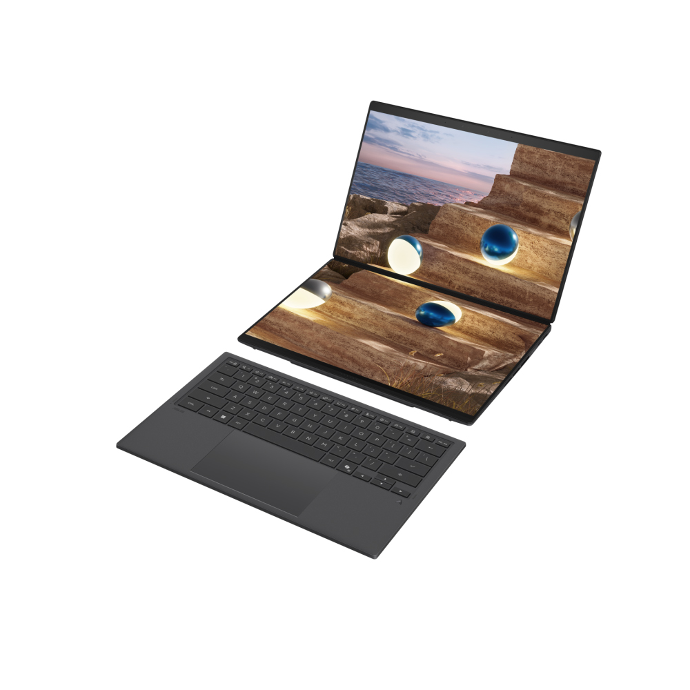 Laptop Asus ZenBook Duo UX8407AA-SN138WS (Intel® Core™ Ultra X9 388H | 32GB | 1TB | Intel Arc | 14 inch 3K 144Hz | Win 11 | Office | Xám) - Ảnh 2
