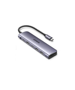 Bộ chuyển đổi USB-C sang 2*USB 3.0+USB-c+HDMI+SD&TF+PD màu xám Ugreen (15214)