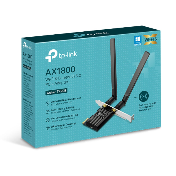 Cạc mạng không dây TP-Link PCI-E Archer TX20E (Chuẩn AX/ AX1800Mbps/ 2 Ăng-ten ngoài/ Bluetooth) - Ảnh 2