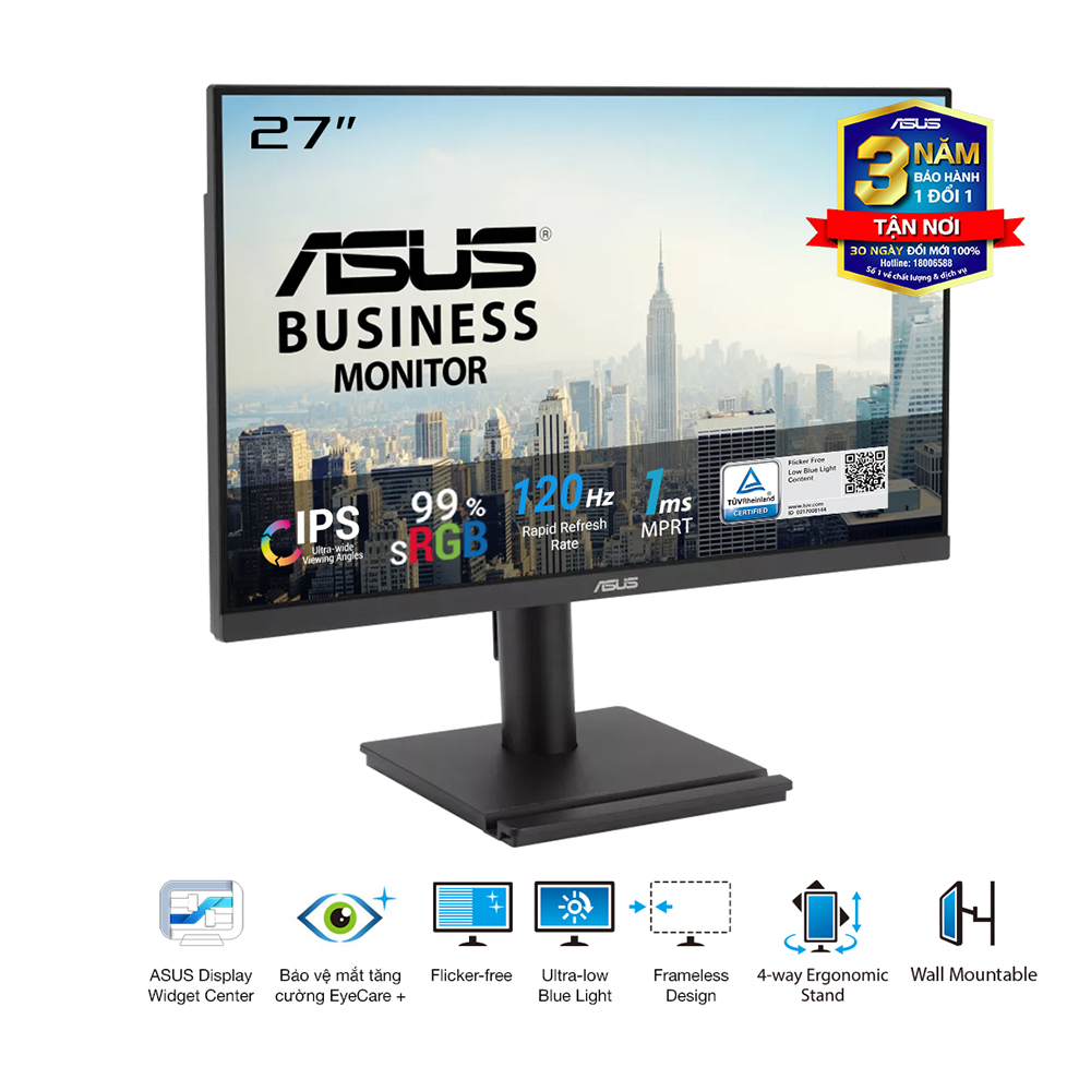 Màn Hình ASUS VA279QGS (27 inch - IPS - FHD - 120Hz - 1ms - Speaker) - Ảnh 2