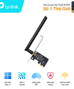 Cạc mạng không dây TP-Link PCI-E Archer T2E (Chuẩn AC/ AC600Mbps/ 1 Ăng-ten ngoài)