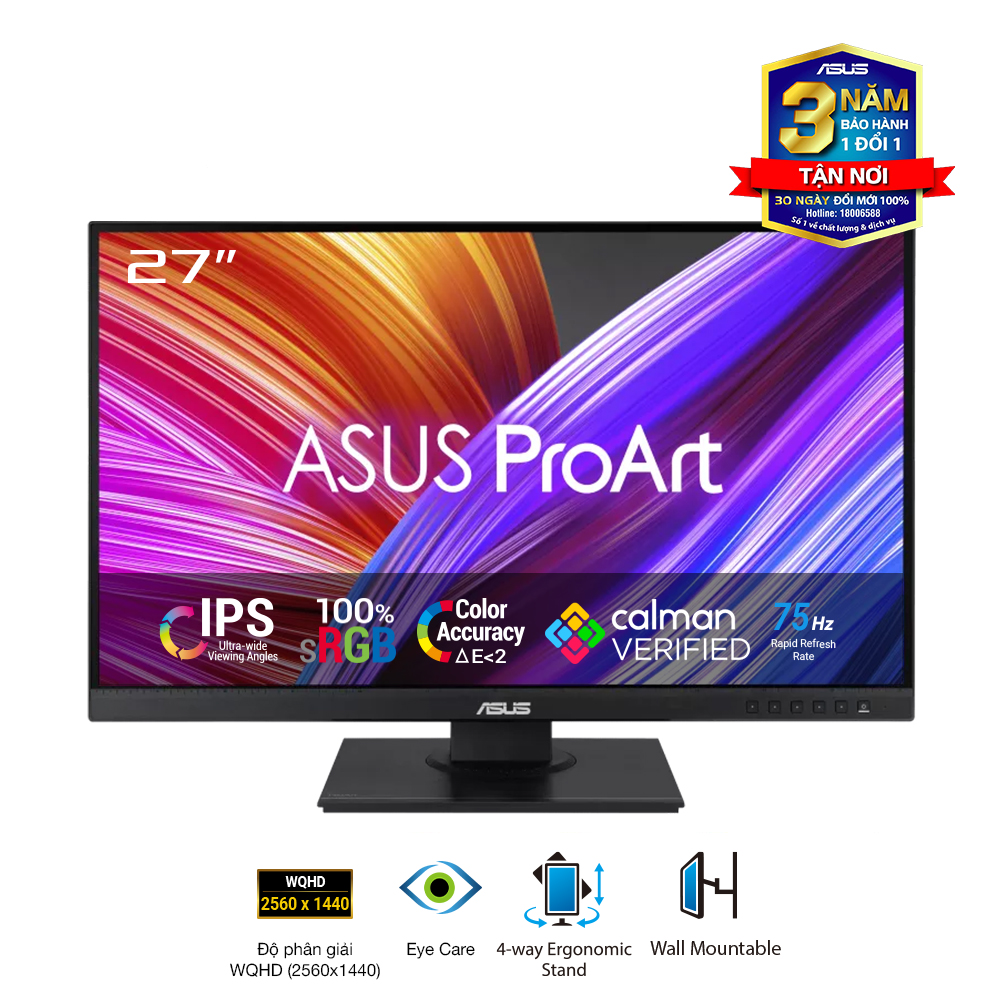 Màn Hình Đồ Họa ASUS ProArt PA278QEV (27 inch - IPS - 2K - 75Hz - 5ms) - Ảnh 2